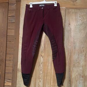 Women's Animo Burgundy Riding Breeches